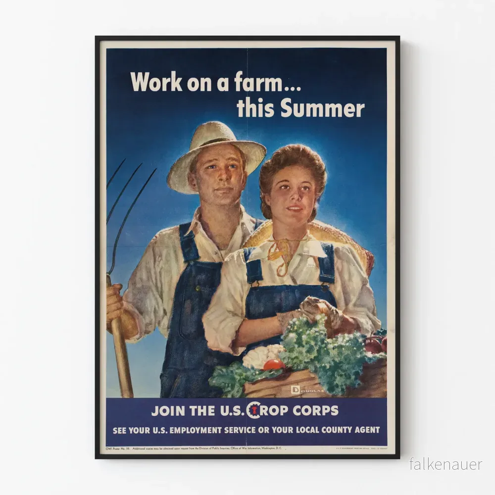 Vintageposter för sommararbete inom jordbruket
