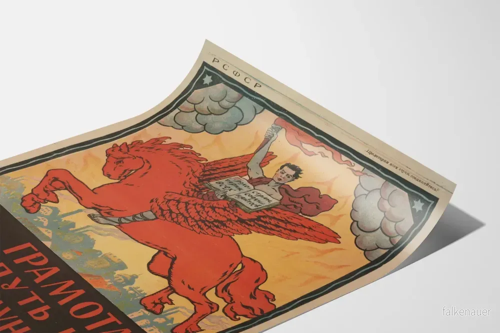 Rysk vintageposter om utbildning och kommunism - Bild 3