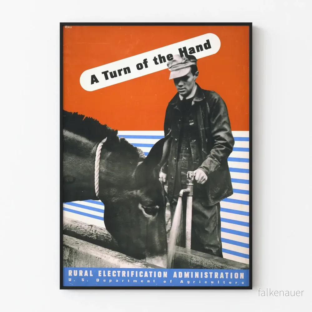 Vintage landsbygdselektrifieringsadministrationens affisch