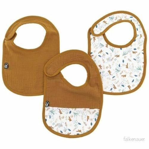 DOMIVA Set X3 MUSSELIN Haklapp 0 6 MÅNADER CARAMEL TRYCKT MED BOMULL GASS 3700948338476