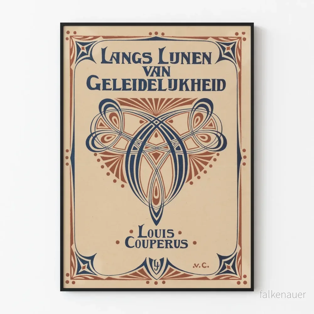 Vintage dekorativ poster Langs Lijnen van Geleidelijkheid Louis Couperus