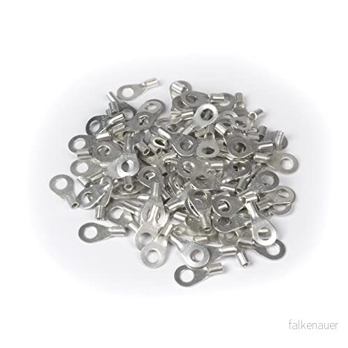 ERKO Ringkabelskor set 100 stycken 0,5 1 mm² M4 professionella koppar, galvaniskt förtennad, enligt DIN 46234, utan isolering för flertrådskabel Cu, skyddar elektriska anslutningar 5905912814439