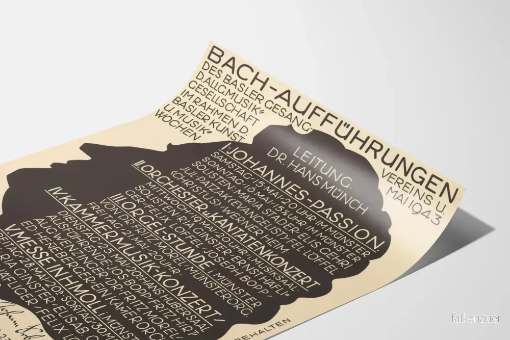 Klassisk konsertposter Bach Föreställningar 1943 – Vintage väggdekoration - Bild 3