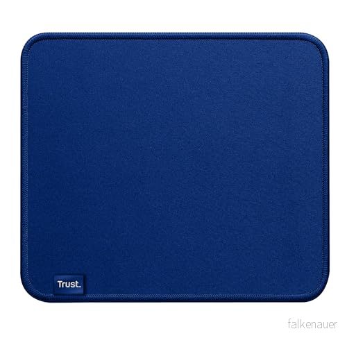 Trust Boye matta, hållbar design, halkfri undersida i gummi, 250 x 210 3 mm, matta med sydd kant, maskintvättbar, kontorsmatta för arbete, hemmakontor blå 8713439247442