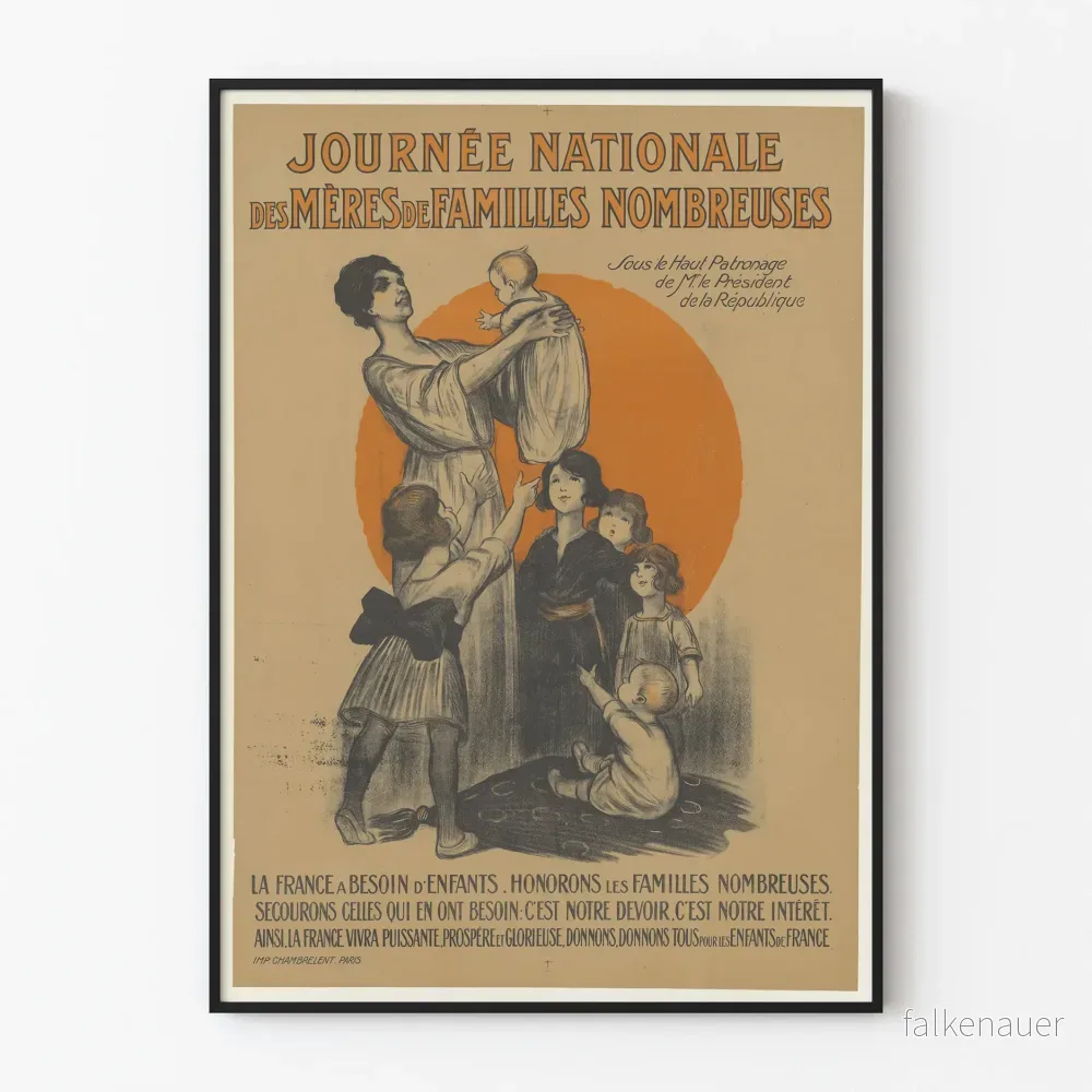 Vintageposter för Nationella Mors Dag för Storfamiljer