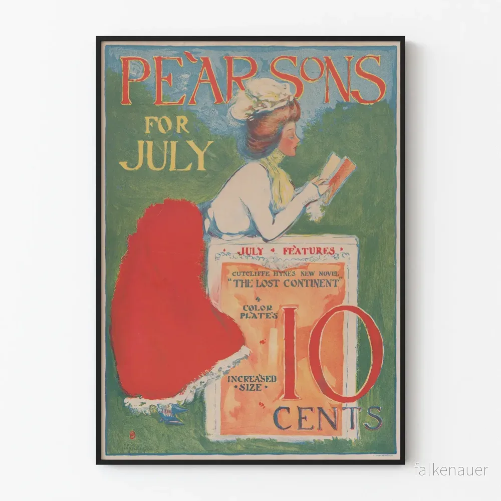 Vintageposter Pearsons för juli stil art déco