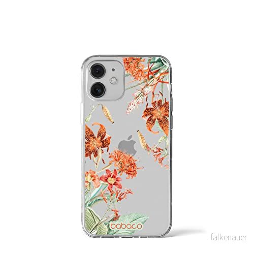 ERT GROUP mobiltelefonfodral för Iphone 12 Mini originalt och officiellt licensierat Babaco mönster Flowers 057 optimalt anpassad till formen på mobiltelefonen, gedeeltelijk transparant 5905131363299