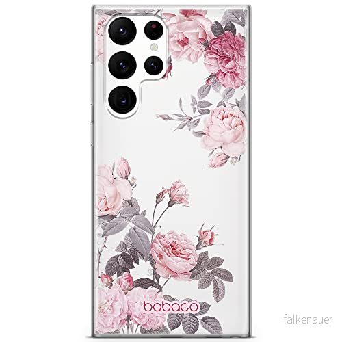 ERT GROUP mobiltelefonfodral för Samsung S22 ULTRA originalt och officiellt licensierat Babaco mönster Flowers 055 optimalt anpassad till formen på mobiltelefonen, gedeeltelijk transparant 5905131357571