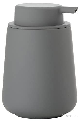 Zone Denmark Nova One tvålpump för badrummet, keramisk dispenser handtvål/flytande tvål, diameter 8 cm, höjd 11,5 kapacitet 250 ml, grå 5708760613892