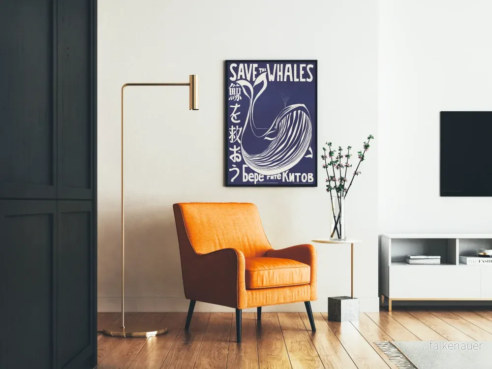 Poster Save The Whales - Marin vintage väggdekoration - Bild 2