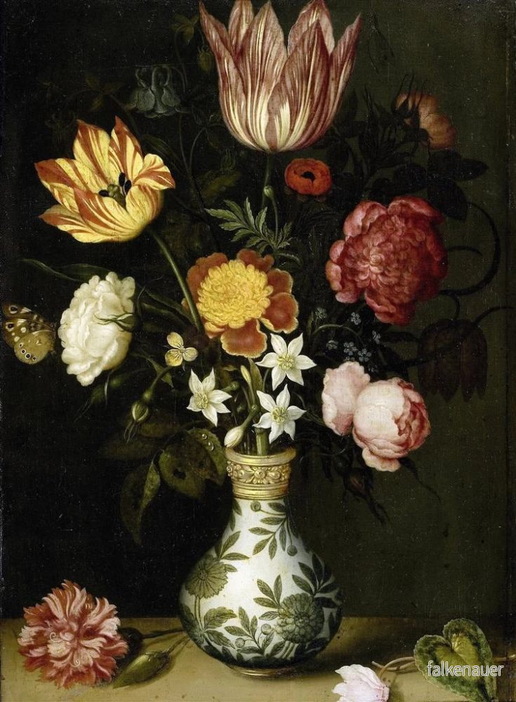 Målning av blomsterstilleben i en vase Wanli - Ambrosius Bosschaert den Äldre | Konsttryck - Bild 2