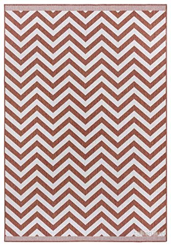 NORTHRUGS Inomhus & utomhus matta, 160 x 230 cm, Intemperie Resistent, Modern design i Zigzag, Balkong, Terrass, Trädgård, Växthus, Vattentät matta Cayenne 4260770247241