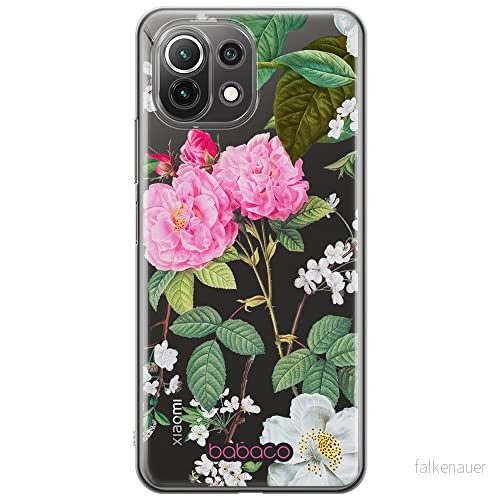ERT GROUP mobiltelefonfodral för Xiaomi 11 LITE 4G/5G originalt och officiellt licensierat Babaco mönster Flowers 037, gedeeltelijk transparant 5905131299703