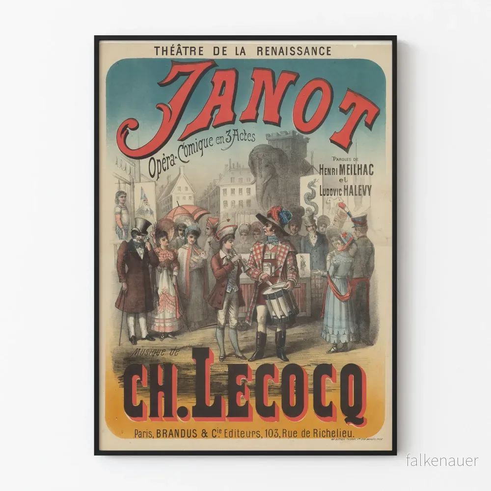 Vintageposter av Opéra Janot på Théâtre de la Renaissance