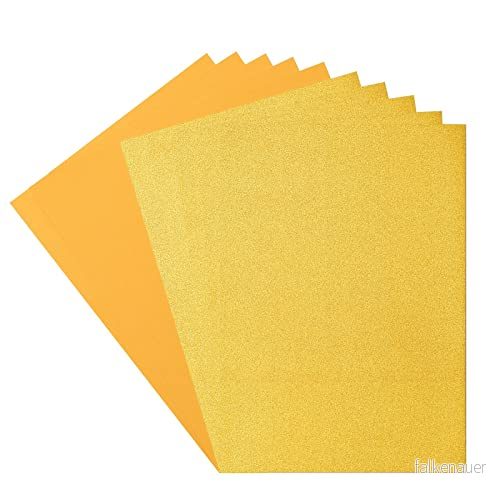Florence Cardstock (216 GSM) och glitterpapper (250 GSM), gul, A4, 10 ark, för scrapbooking, korttillverkning, stansning mer pappershantverk 8716052233694