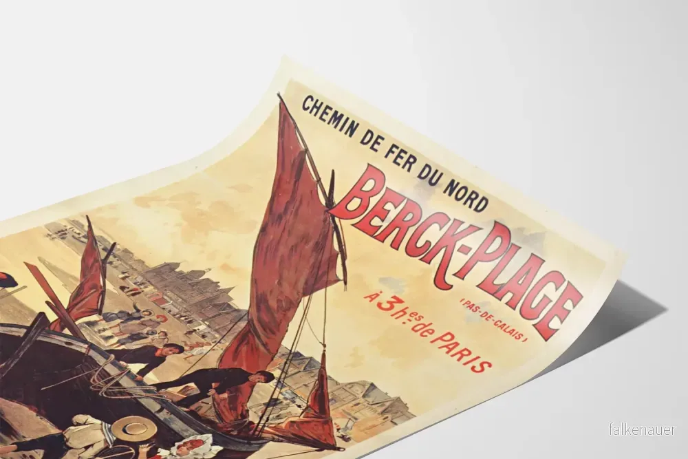 Vintageposter av Berck-Plage Chemin de Fer du Nord - Bild 3