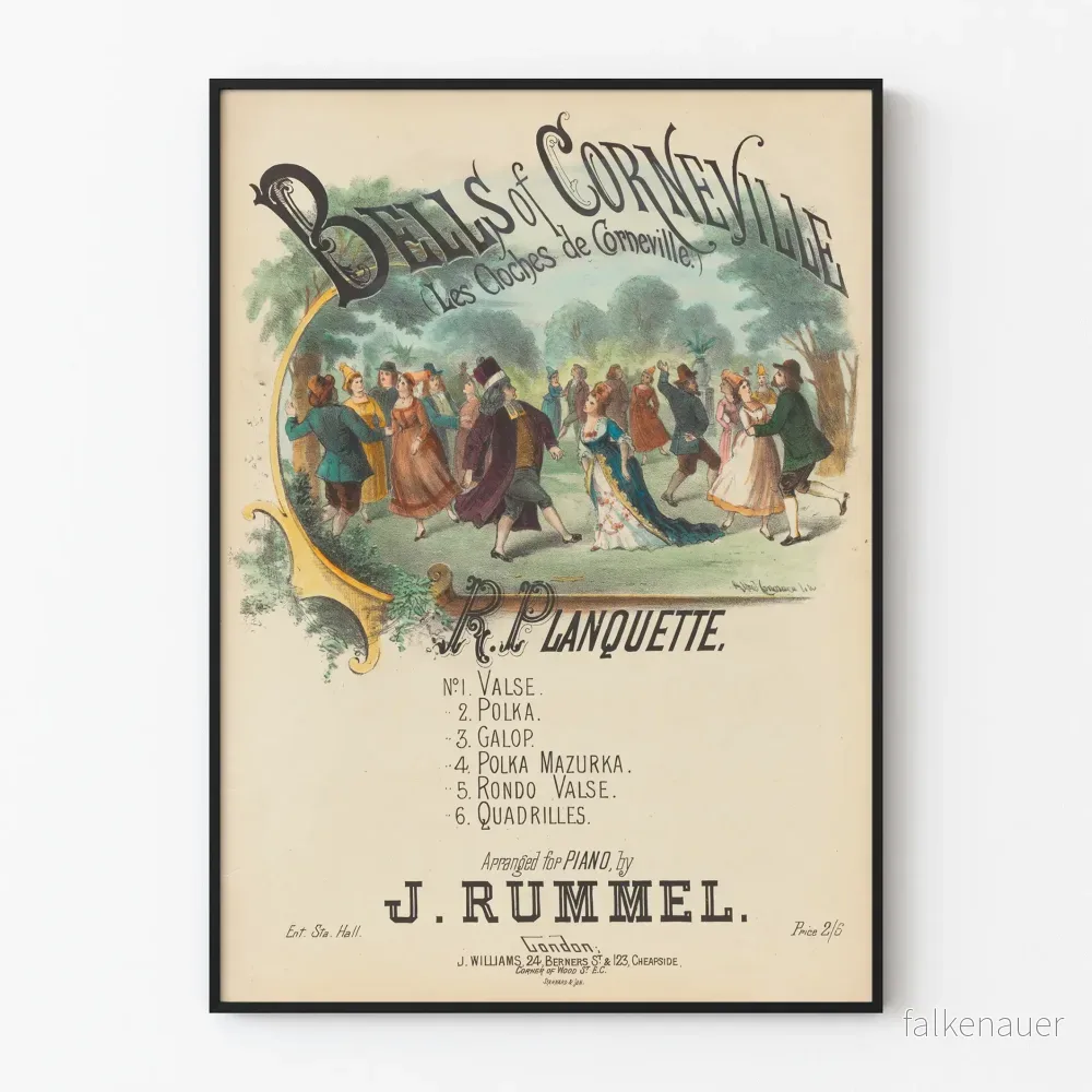 Vintage dekorativ poster Les Cloches de Corneville för väggdekoration Vintage dekorativ poster Les Cloches de Corneville för väggdekoration