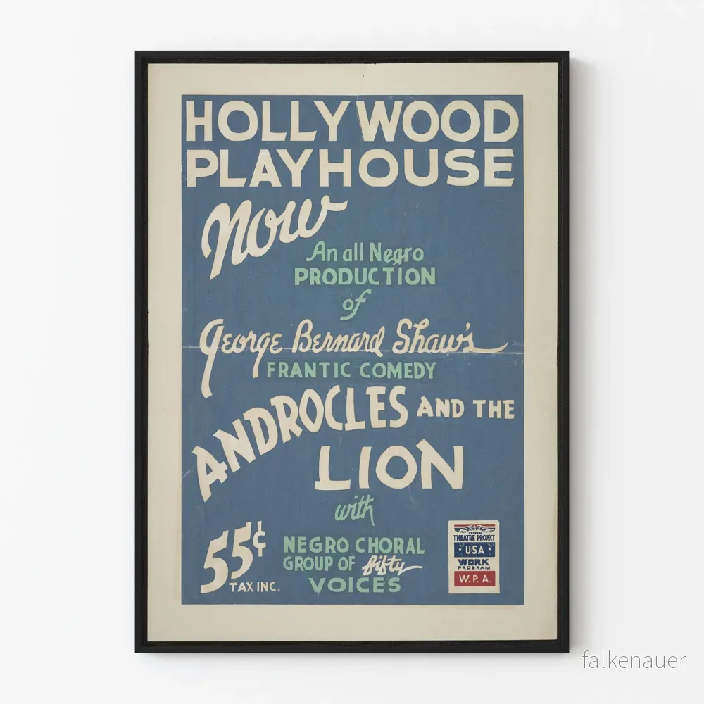Vintage Hollywood Playhouse Poster Androcles och lejonet