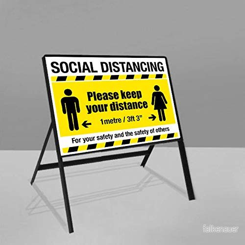 1 meter socialt distansskylt 600 x 450 mm styv PVC skylt c/w stålram och klämmor 619793826058 1 meter socialt distansskylt 600 x 450 mm styv PVC skylt c/w stålram och klämmor 619793826058