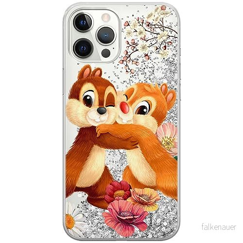 ERT GROUP mobiltelefonfodral för Apple Iphone 12 PRO MAX originalt och officiellt licensierat Disney mönster Chip & Dale 003, med glitter overflow effekt 5904805364914