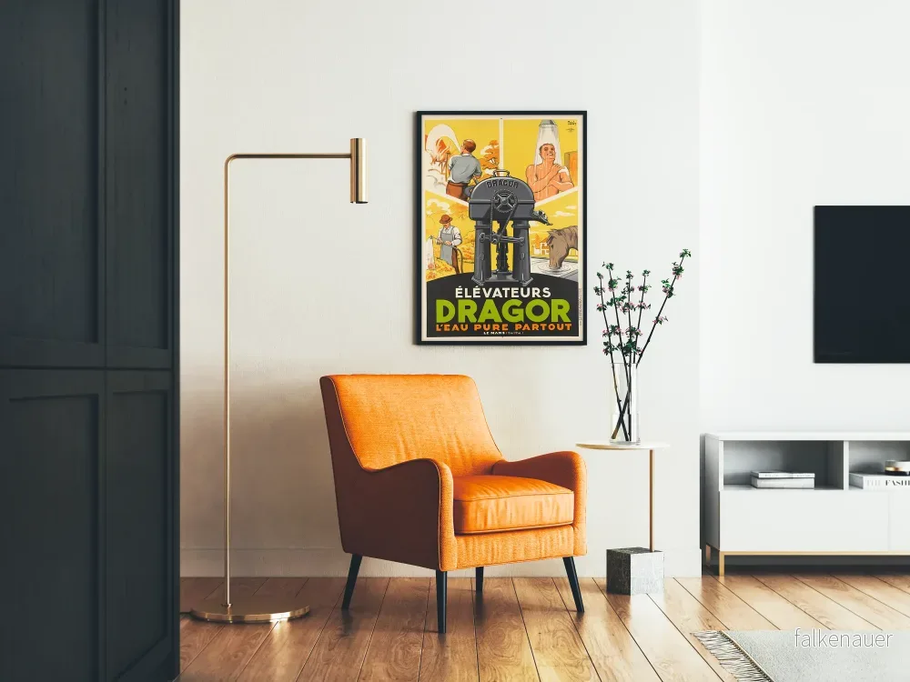 Vintageposter Dragor-lyftare – Industriell väggdekoration - Bild 2