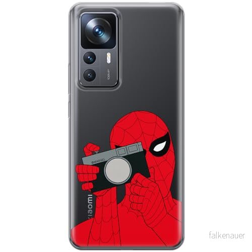 ERT GROUP mobiltelefonfodral för Xiaomi 12T/ 12T pro/ K50 Ultra originalt och officiellt licensierat Marvel mönster Spider Man 026 anpassad till formen på mobiltelefonen, gedeeltelijk transparant 5905795002862