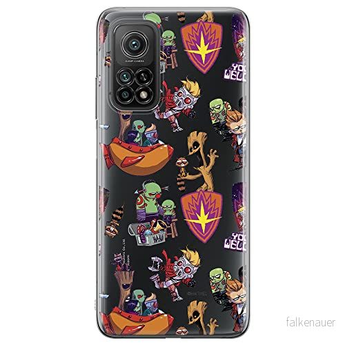 ERT GROUP mobiltelefonfodral för Xiaomi MI 10T 5G / PRO originalt och officiellt licensierat Marvel mönster Guardians of the Galaxy 007, gedeeltelijk transparant 5903040342954