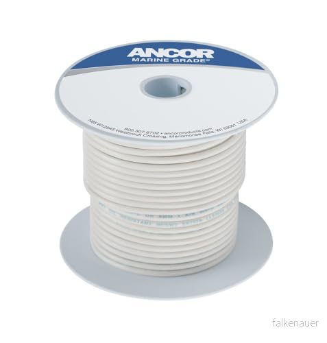 Ancor 108910 Marin kvalitet elektrisk primär förtennad koppar båttändningar (10 Gauge, vit, 100 fot) 91887108705