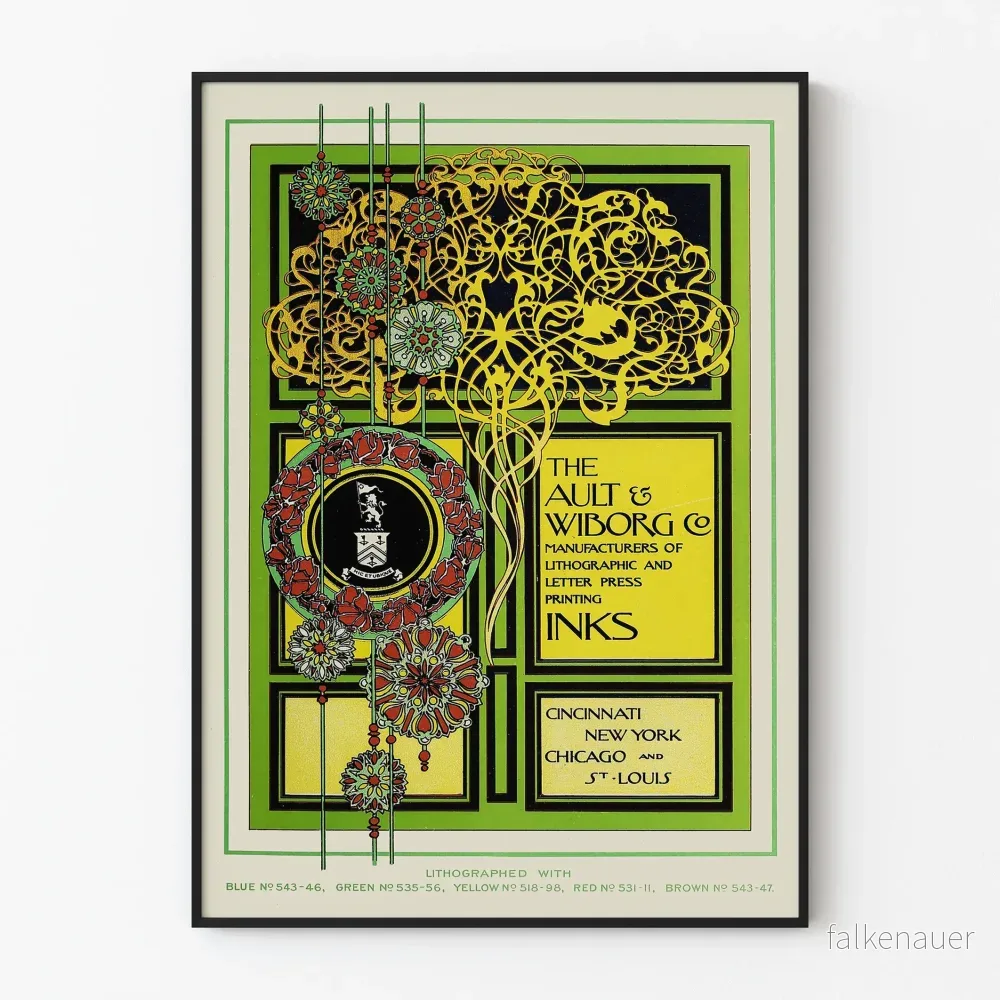 Art Nouveau-Poster Ault & Wiborg - Vintage Väggdekoration