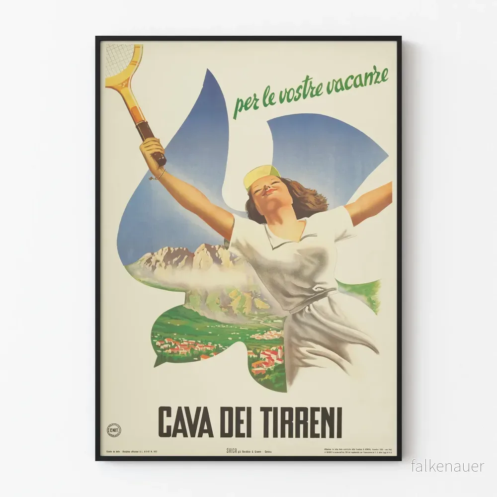 Vintageposter Cava dei Tirreni för väggdekoration