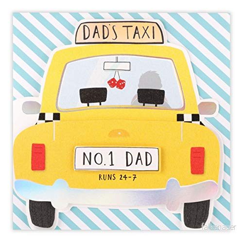 Clintons: Traditionellt farsdagskort. Pappas gula taxi fars dag kort, pappa roliga 159 x 159, flerfärgad, 1165731 5056043656082