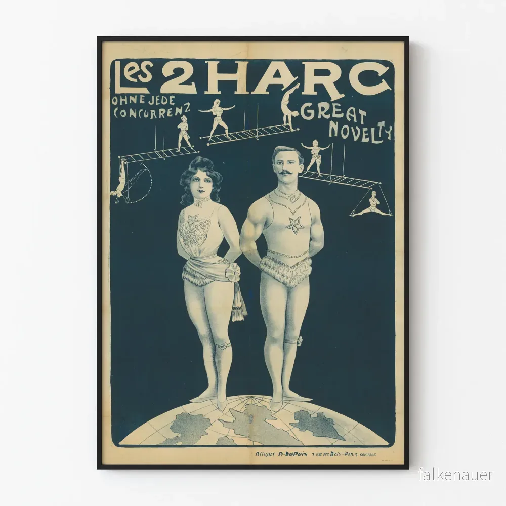 Vintageposter Les 2 Harc – Retro väggdekoration Artem Legrand