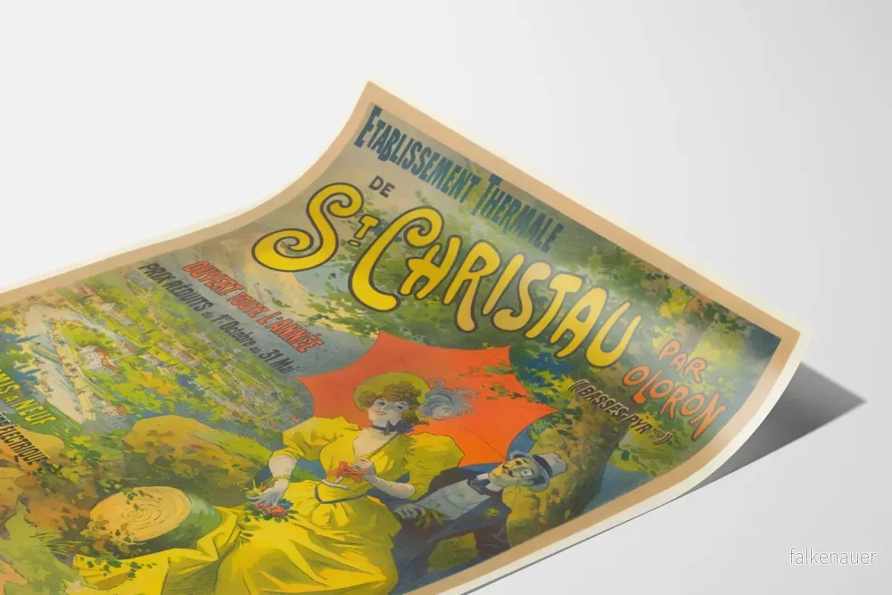 Vintageposter för Termalanstalt St Christau av Oloron - Bild 3