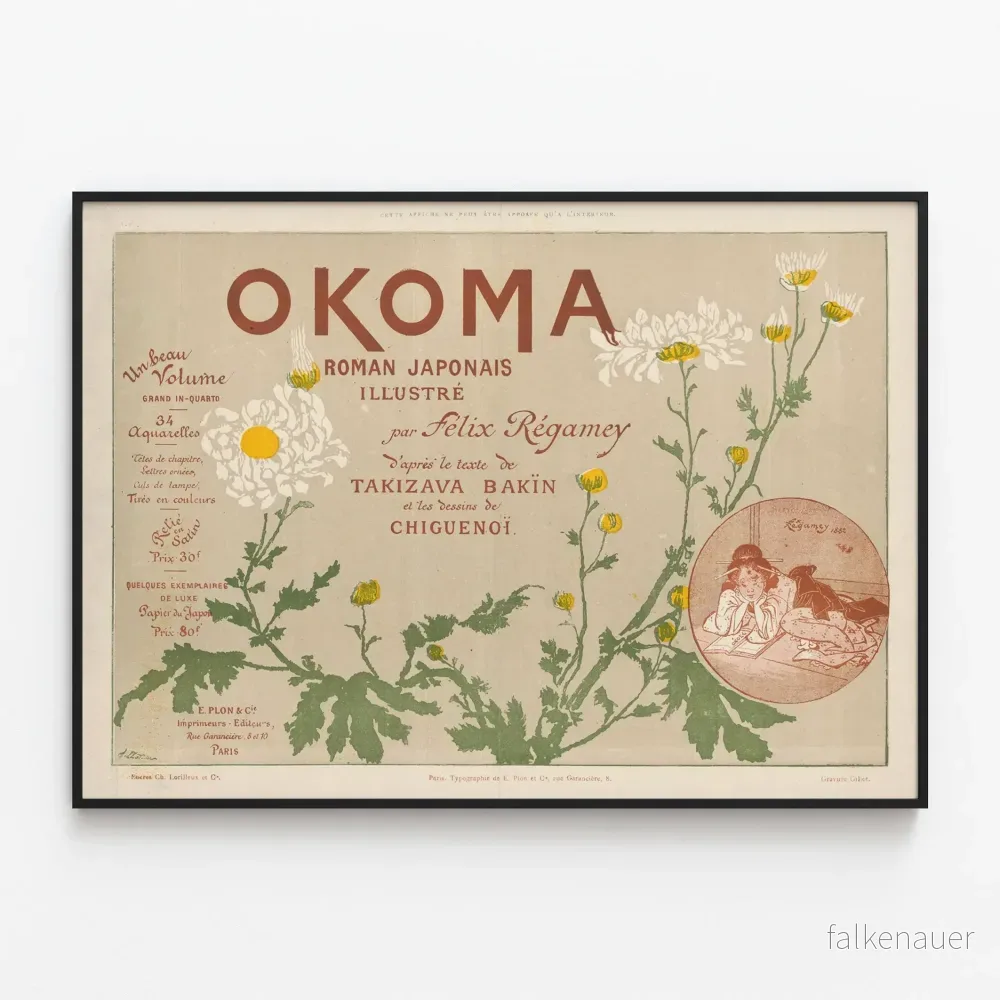 Vintageposter OKOMA Japansk roman illustrerad