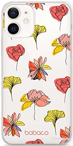 ERT GROUP mobiltelefonfodral för Apple Iphone 12 Mini originalt och officiellt licensierat Babaco mönster Flowers 012 Vit optimalt anpassad till formen på mobiltelefonen, gedeeltelijk transparant 5903932605860