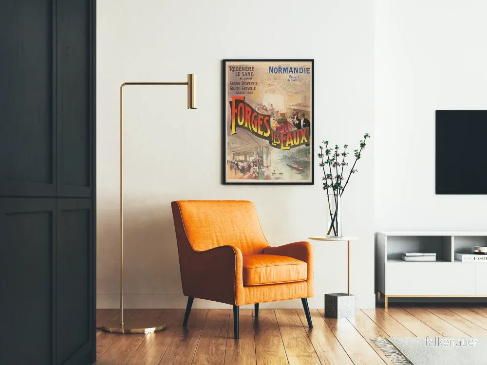 Gammal poster Normandie Forges les Eaux Art déco vintage - Bild 2