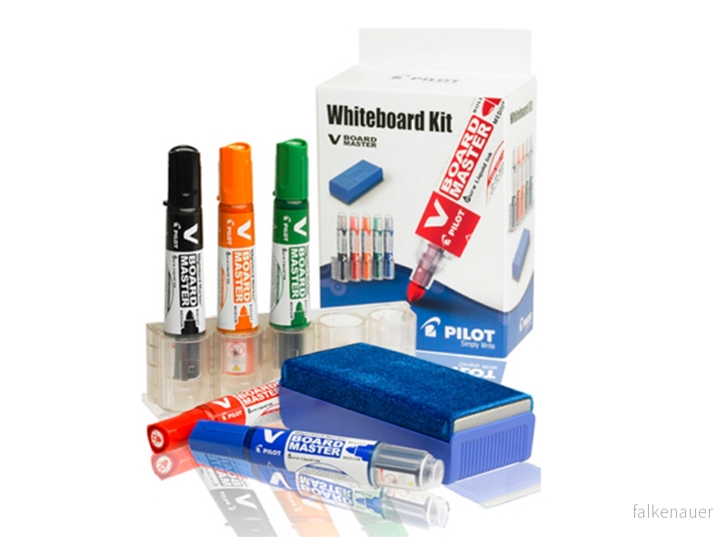 Pilot V Board Master Whiteboardpennor 5-pack – 2,3 mm – Svart Röd Blå Grön Orange (5080KIT) 3131910666301