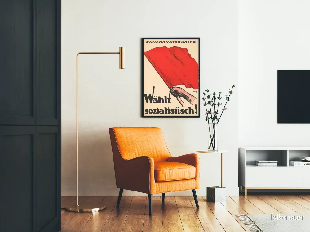 Vintage röd poster för socialistisk valkampanj - Bild 2