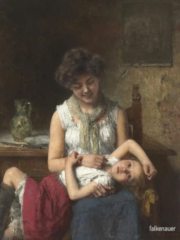 Målning Fille de mauvaise humeur - Alexei Harlamoff | Konsttryck - Bild 2