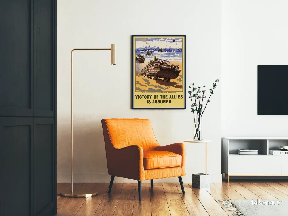 Vintage militär poster "Allierades seger" vid amfibie landstigning - Bild 2