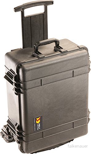 PELI 1560M vattentät lätthanterlig skyddsväska med hjul och teleskophandtag, IP57 vatten dammtät, 44 liters kapacitet, tillverkad i USA, inget skum, svart 19428118969