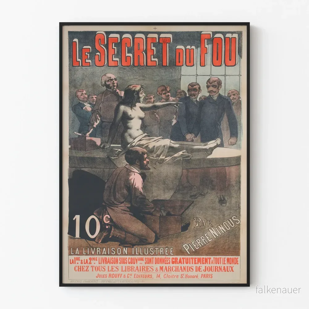Vintageposter Le Secret du Fou - Konstnärlig väggdekoration