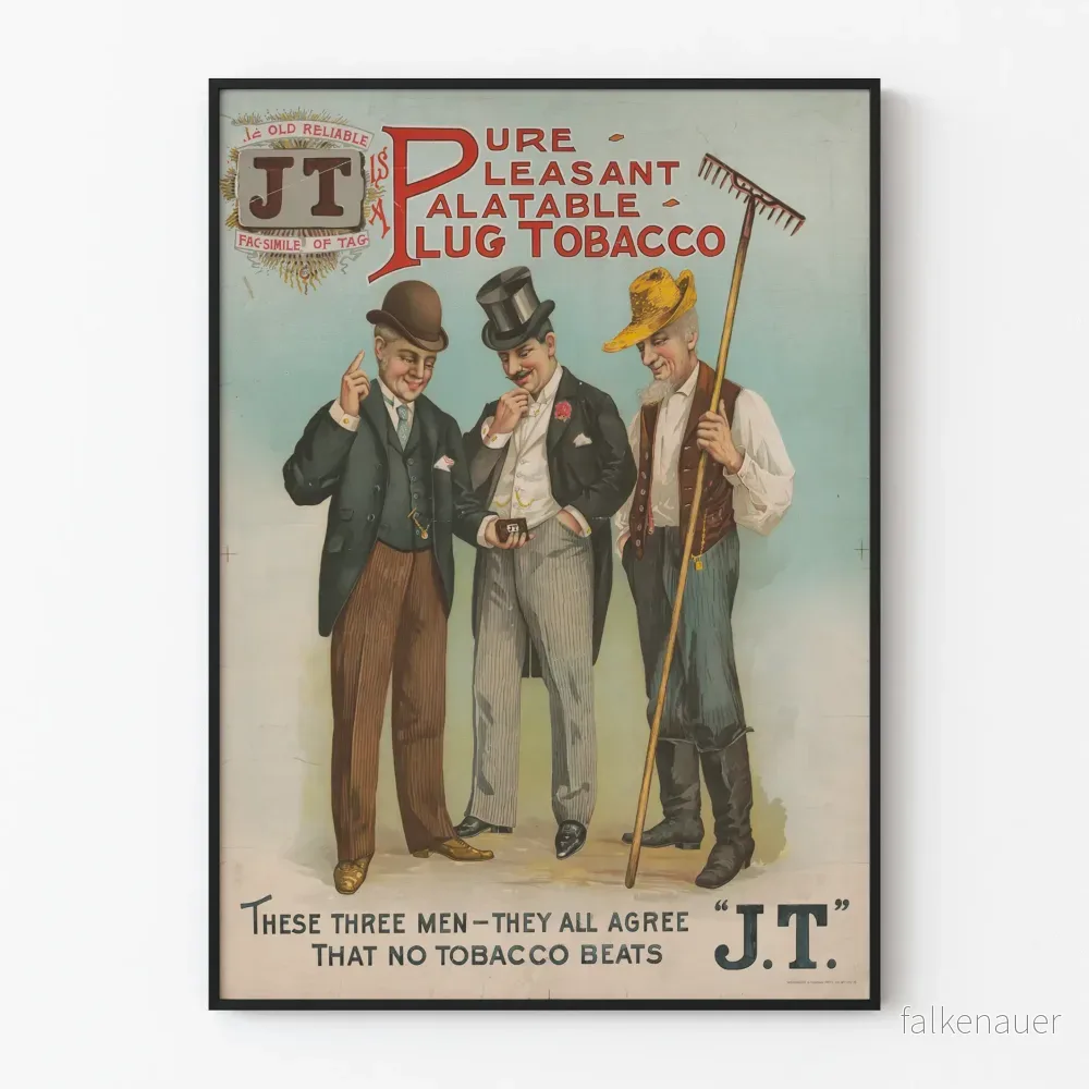 Vintage affisch för tobaksreklam JT väggdekoration i retrostil