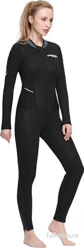 Cressi Endurance Lady Monopiece våtdräkt 3 mm dam dubbelfodrad neopren svart en-delad för dykning och snorkling, S/2 8022983211251