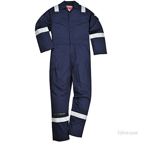 Portwest FR28 lätt antistatisk overall 280 g marinblå, XXXXXL X Large 5036108183128