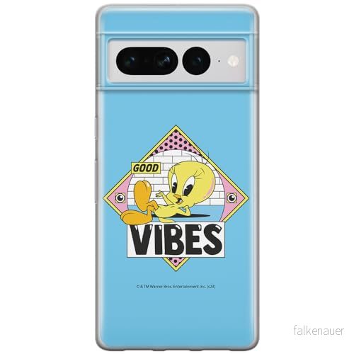 ERT GROUP mobiltelefonfodral för Google PIXEL 7 PRO originalt och officiellt licensierat Looney Tunes mönster Tweety 013 optimalt anpassad till formen på mobiltelefonen, fodral tillverkad av TPU plast 5905795178185