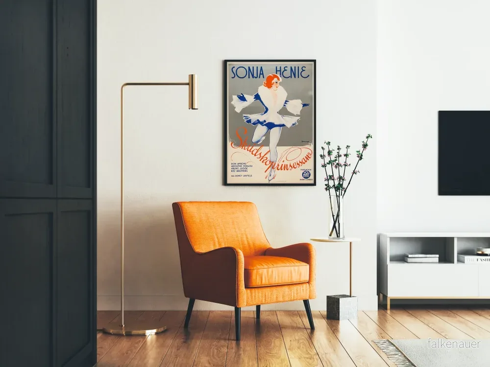 Vintageposter av Sonja Henie, konstnärlig skridskoåkare - Bild 2