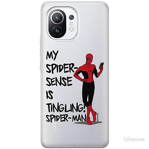 ERT GROUP mobiltelefonfodral för Xiaomi 11 originalt och officiellt licensierat Marvel mönster Spider Man 024 optimalt anpassad till formen på mobiltelefonen, gedeeltelijk transparant 5905795000554
