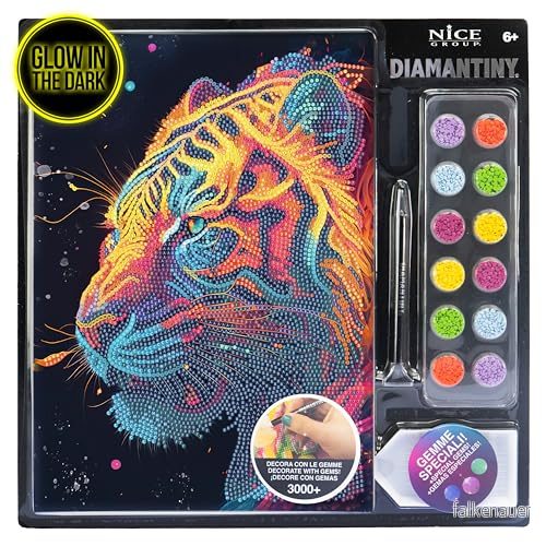 DIAMANTINY Tiger Måla efter siffror, flerfärgad, A4, 96026 8056779960269