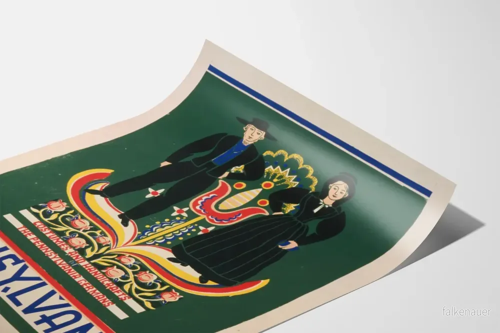 Dekorativ poster av kostymer och hantverk från tyskarna i Pennsylvania - Bild 3
